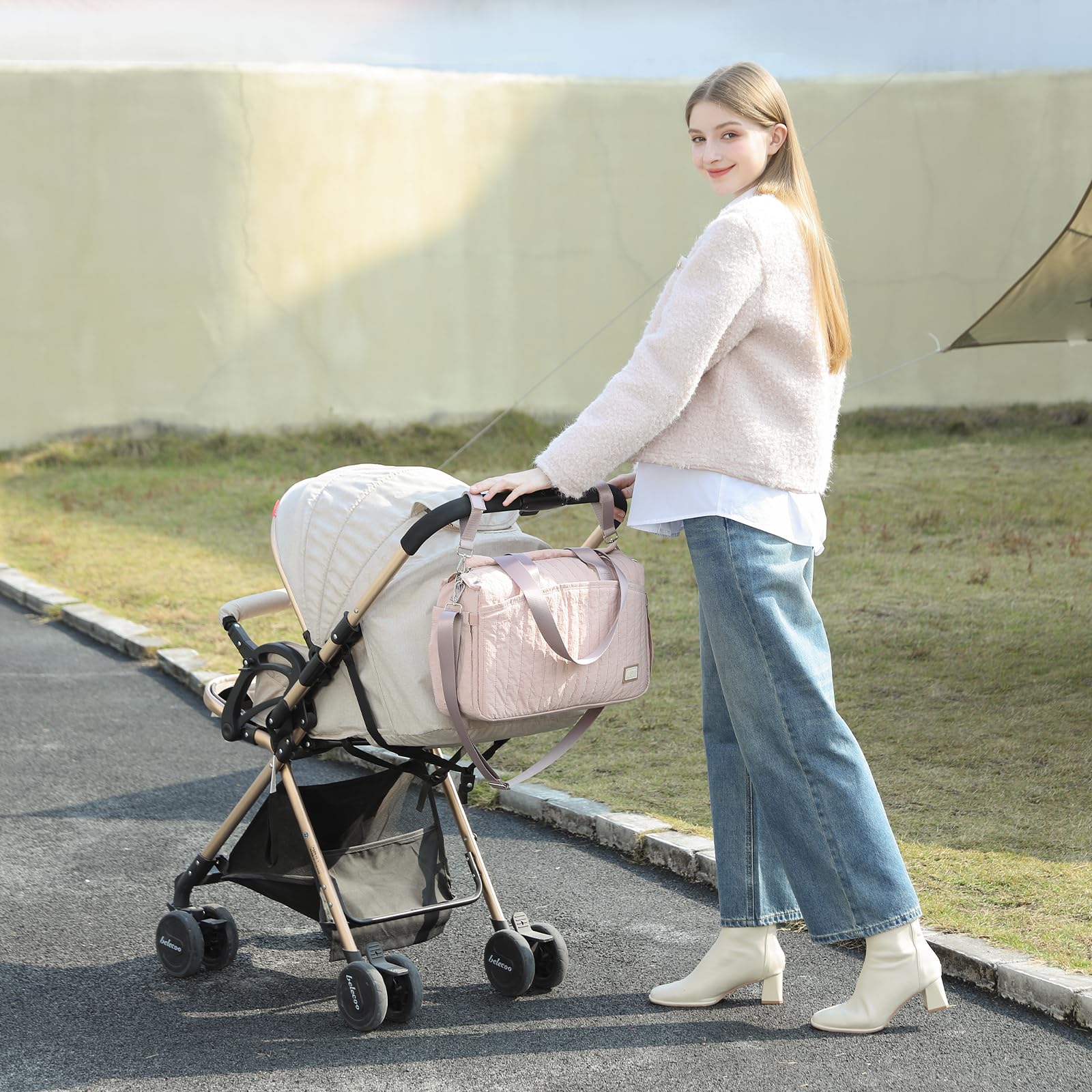 Miss Lulu Borsa Fasciatoio Neonato per Passeggino, Impermeabile Multifunzionale con Ganci per Passeggino, Borsa Cambio Mamma, Adatta per Parto/Ospedale/Viaggi/Shopping, Grande Capacità - 3