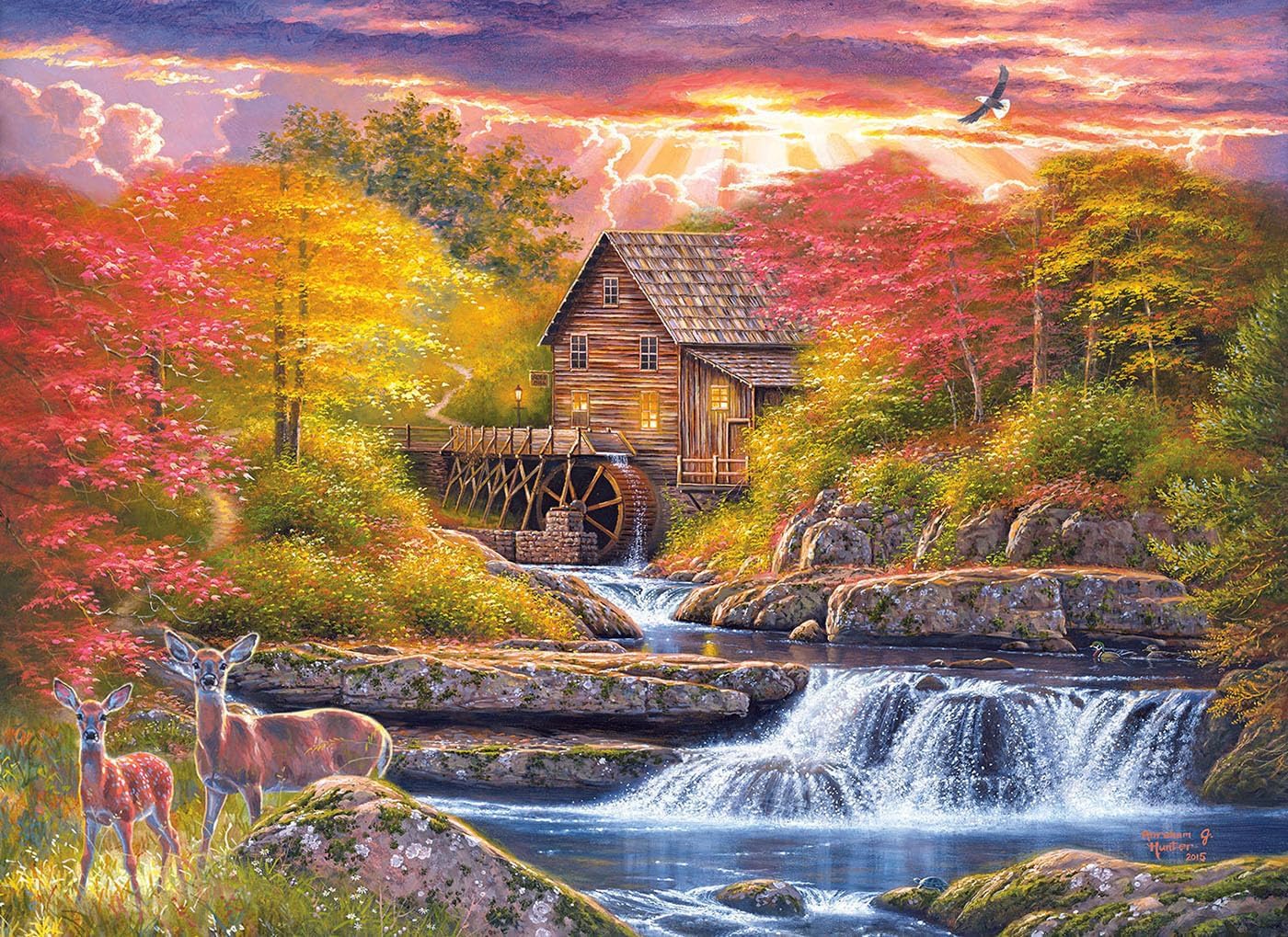 SUNSOUT INC - Remember When - 500 pc Large Piece Jigsaw Puzzle by Artist: Abraham Hunter - Finished Size 19.25" x 26.625" - MPN# 69407