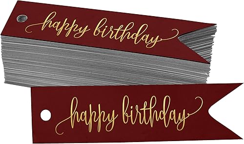 Miniatura 157 de Etiquetas de papel para colgar con texto en inglés «Happy Birthday», 100 unidades Azul,Aqua Blue,Negro -,azul, cerceta (Dark Teal Blue),Rosa