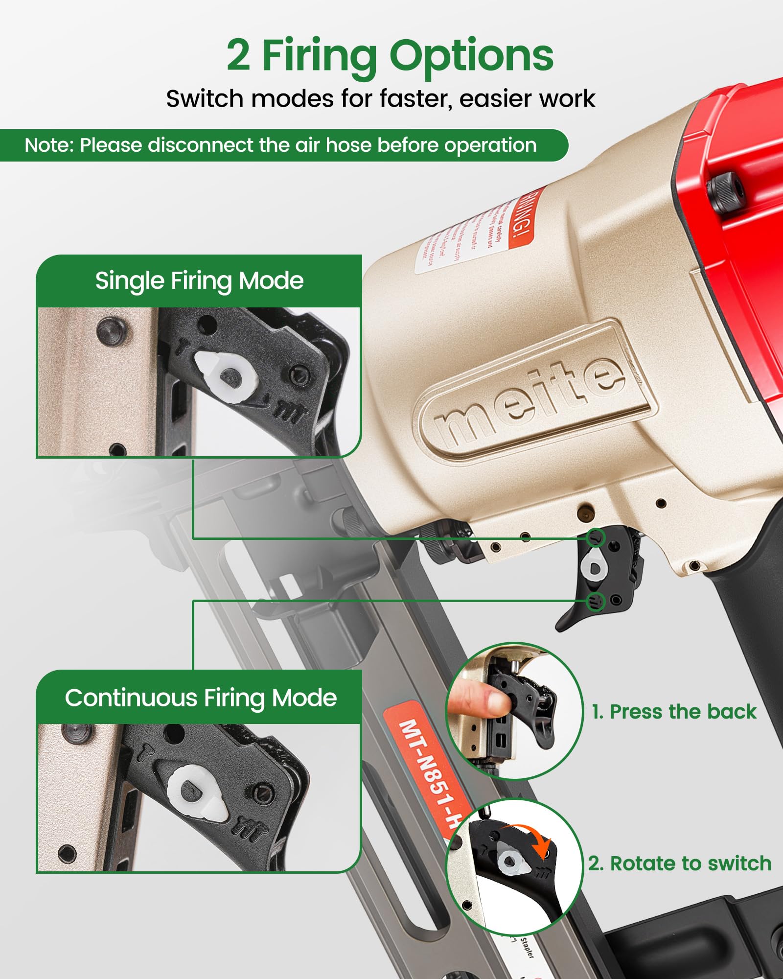 Meite 16 Gauge Pneumatic Stapler - Heavy Duty -5