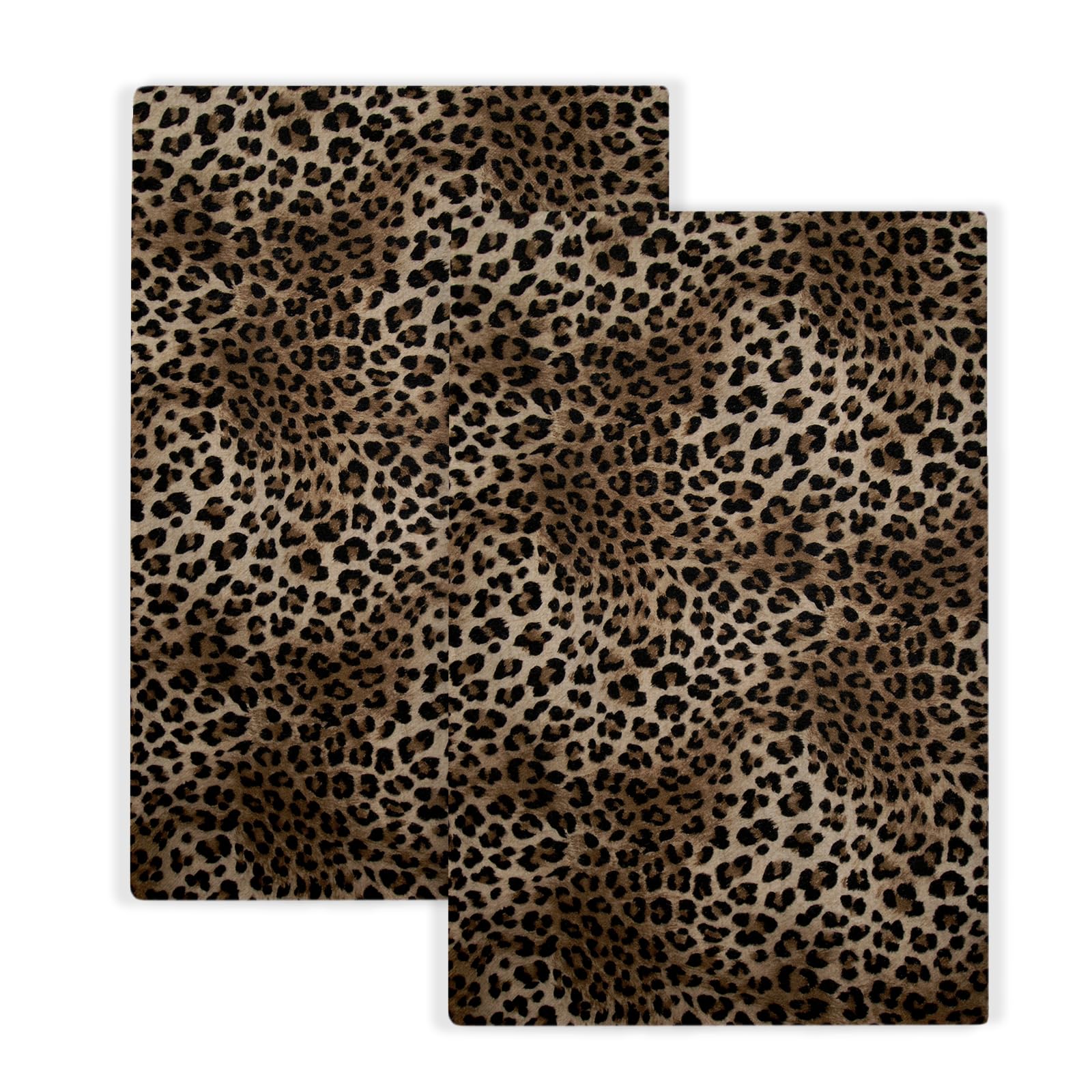 Brown Leopard Print Kitchen Towels Cheetah Print Decor Animal Skin Print Cheetah Dish Towels, 16x24 Inch Farmhouse Holiday Decoration Absorbent Hand Towels for Kitchen Drying Set of 2