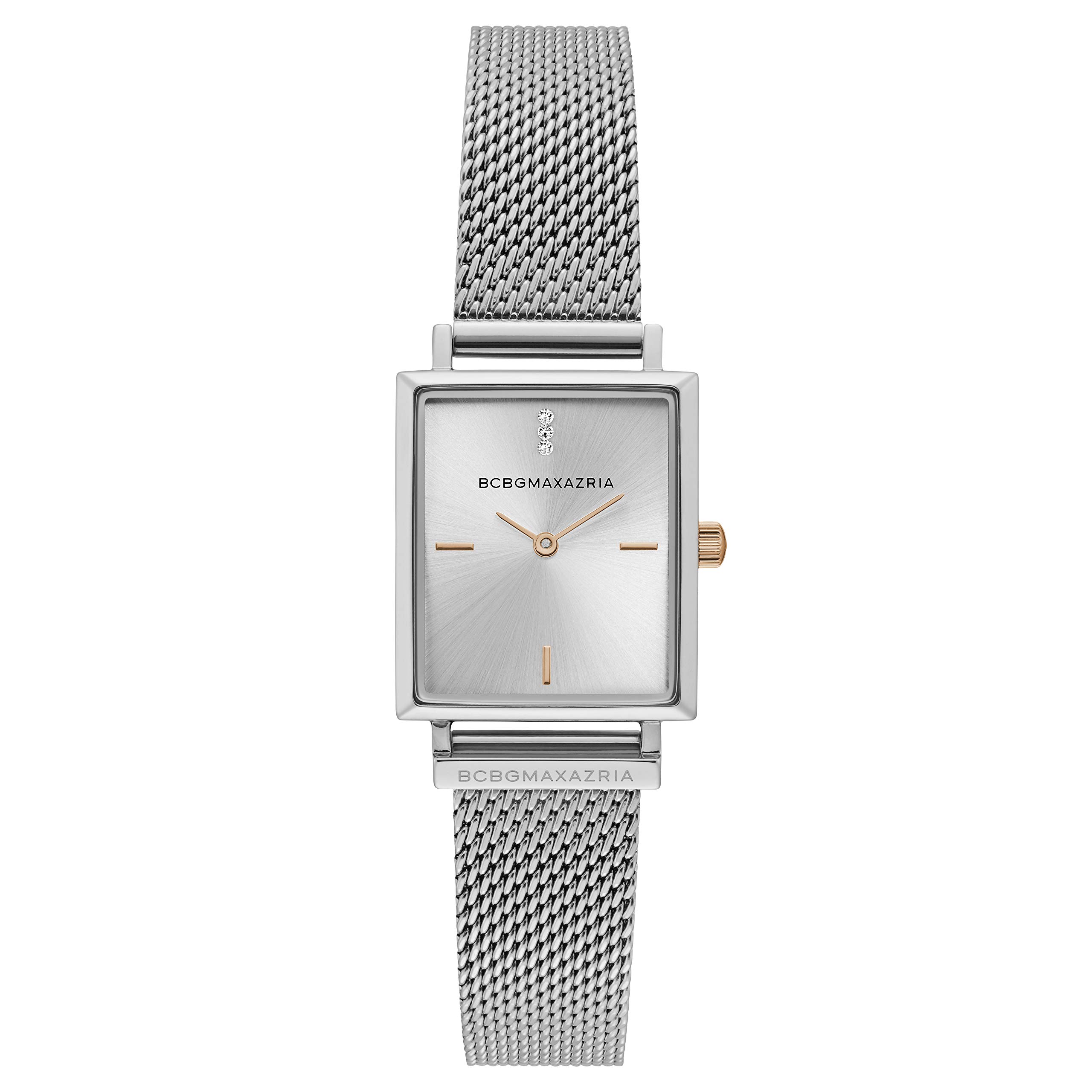 BCBGMAXAZRIAWomen's CLASSIC Japanese-Quartz Watch with Stainless-Steel Strap, Silver, 11.5 (Model: BG50907003)