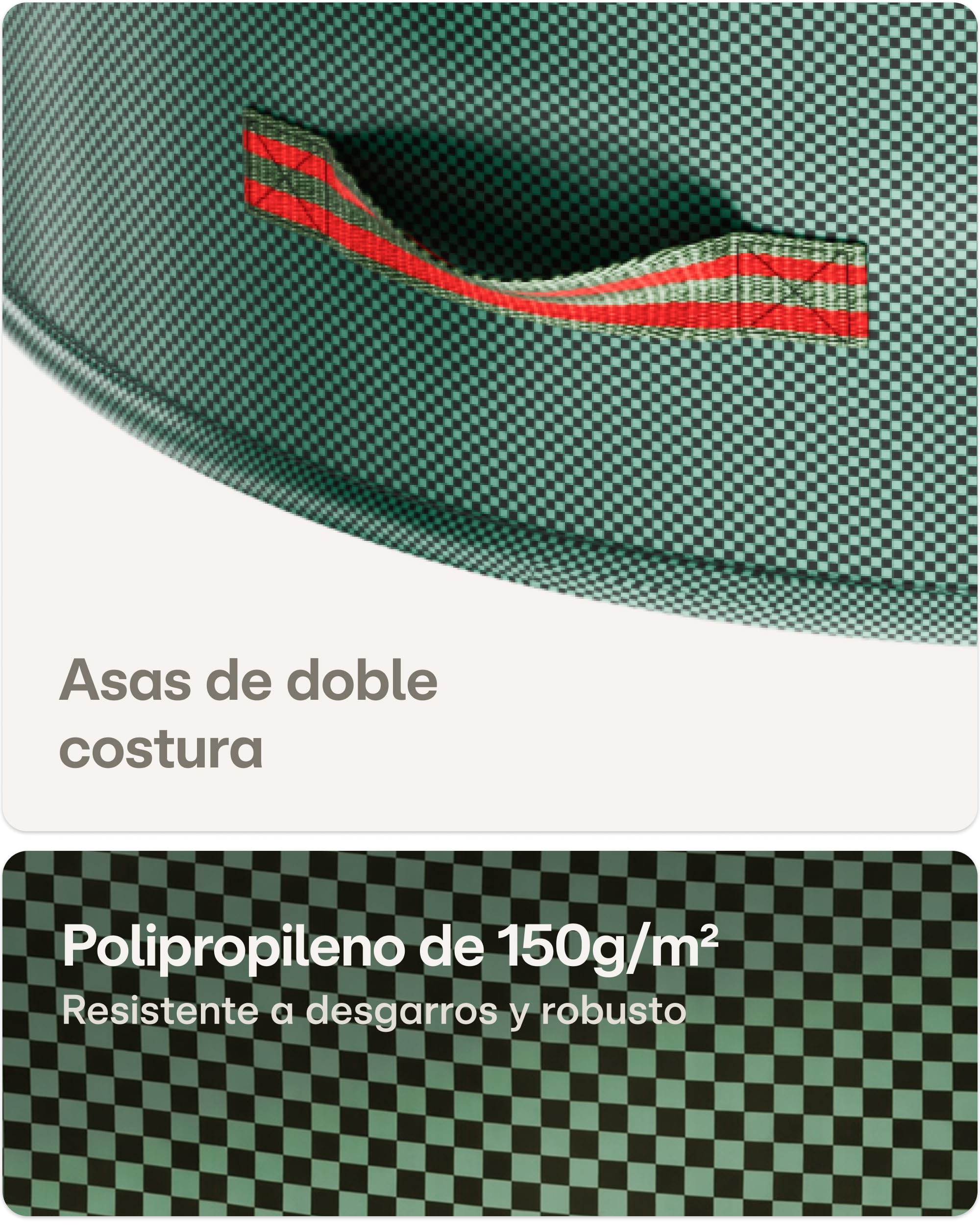 Praknu 3 Bolsa Jardin Con Tapa Con Cremallera De 300 L - Bolsa Basura Jardin Con 4 Asas Resistentes - Estable - Plegable - Reutilizable - Robusto Polipropileno