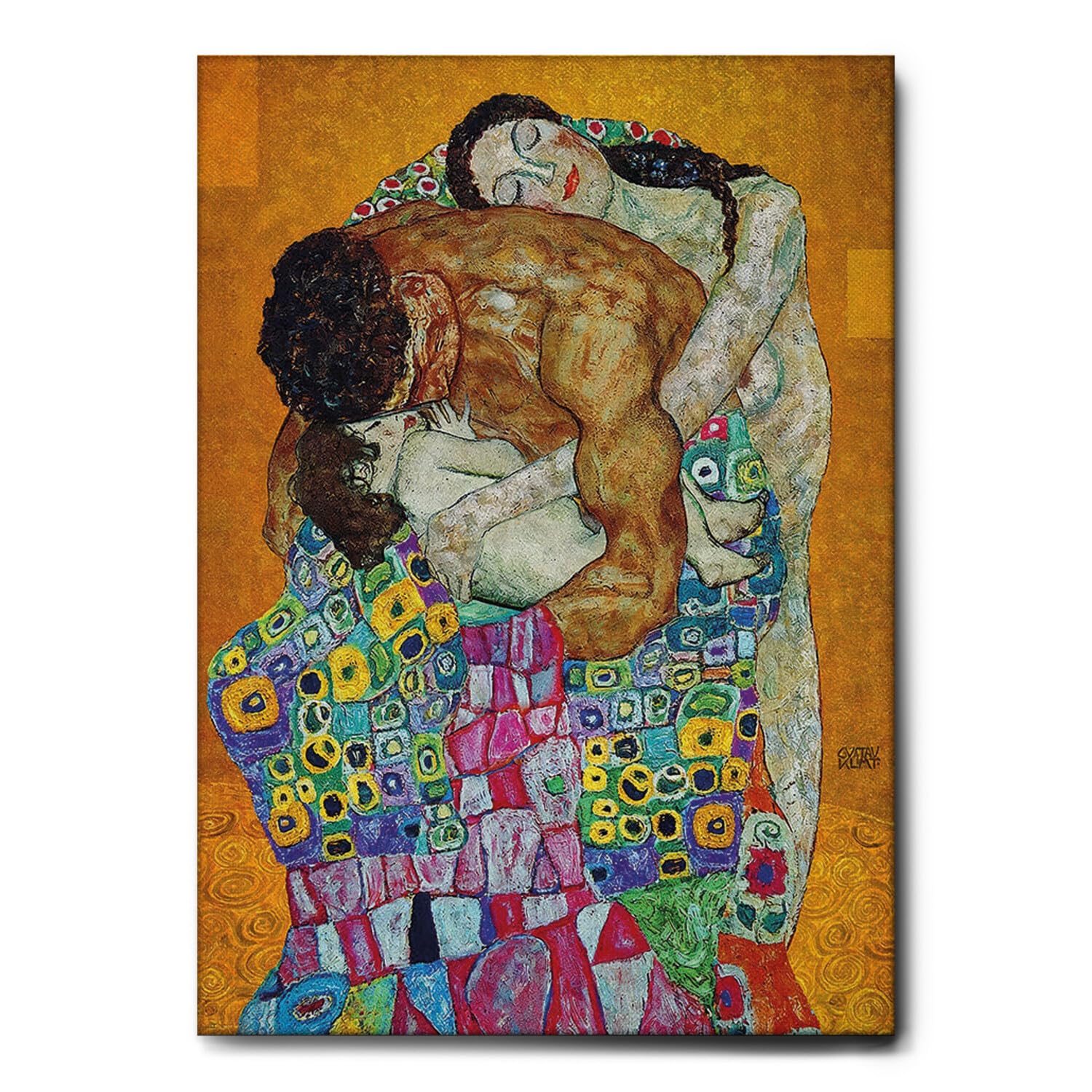 Giallobus - Quadro - Gustav Klimt - La Famiglia - Tela Canvas Telaio Standard - 70x100 - Pronto da Appendere - Quadri Moderni per la casa