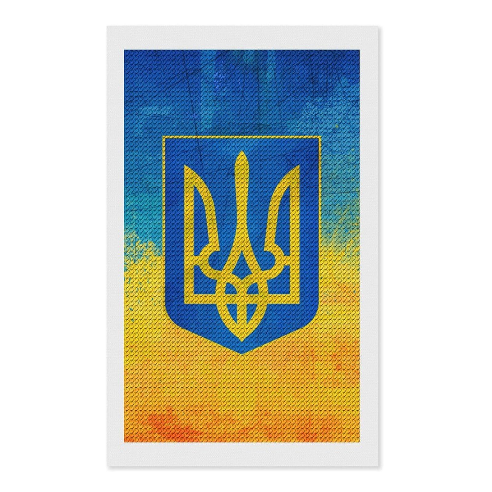 Nclqvjxzkhw Style Ukrainian Flag Diamond Art Painting For Adult Round Diamonds Pictures Arts Crafts Home Wall Decor 12"X20"