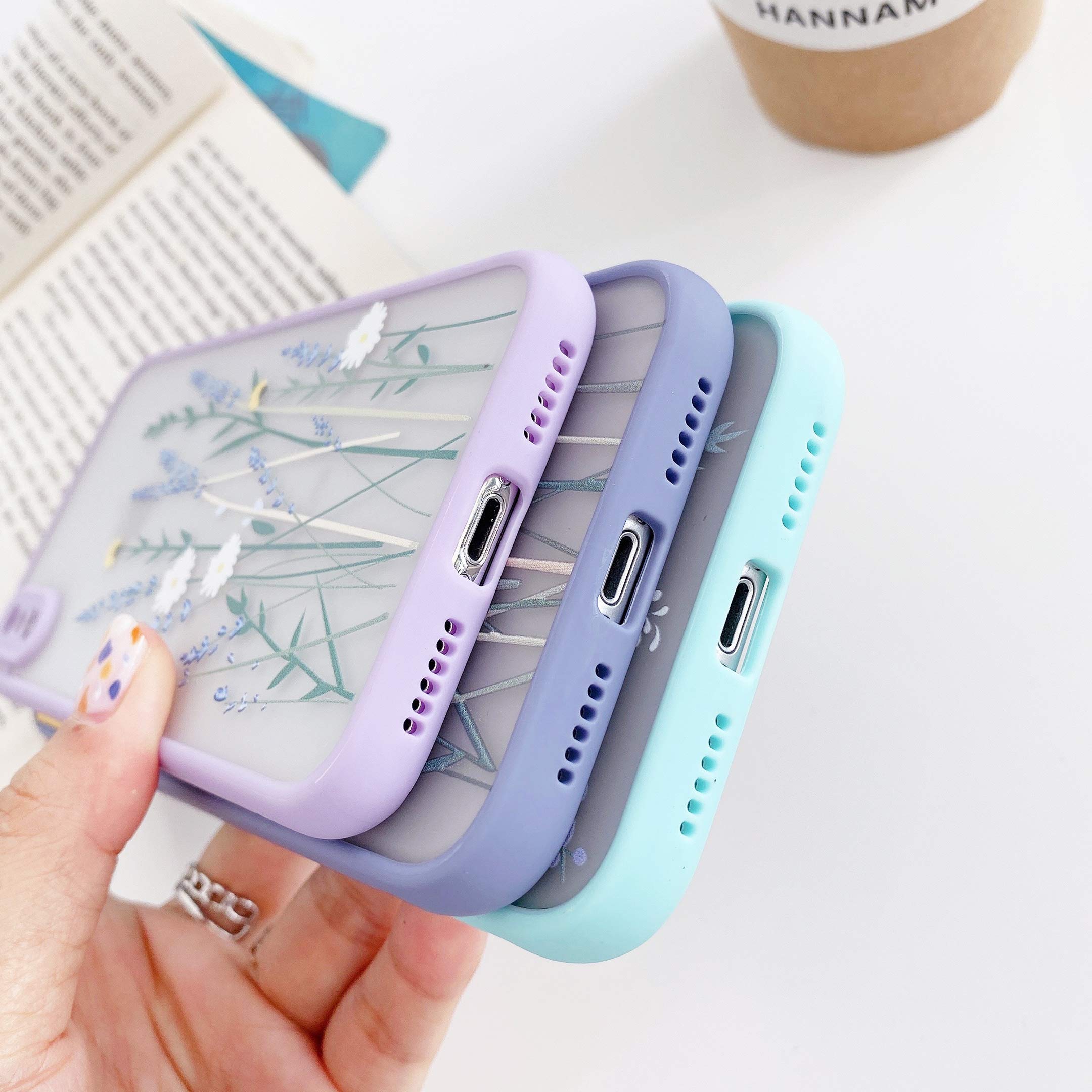Custodia Per IPhone XR Con Motivo Floreale Viola E Foglie Grigie, Sottile E Morbida, Compatibile Con Ricarica Wireless - 2