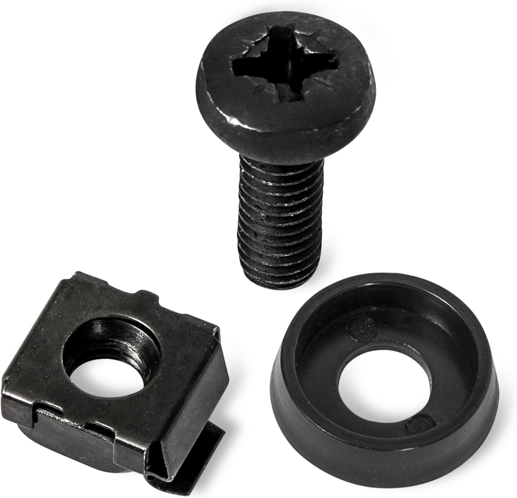 UGEMIA M6 Screws Cage Nuts and Screw kit | Rack Mount Hardware-Value Pack of 100 Nuts, Screws Washers Repair for Square Hole Server Racks