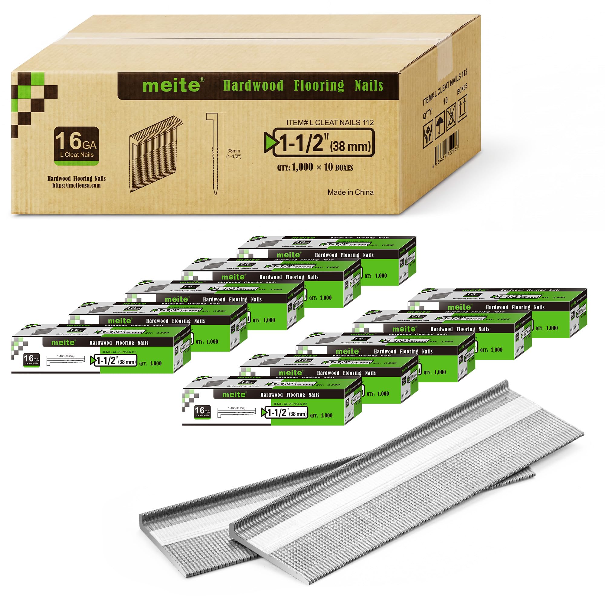 Meite 16 Gauge Flooring Nails - 1000 Count -12