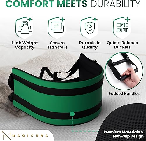 Miniatura 8 de Eslinga de transferencia de 300 libras, silla de transferencia de elevación para ancianos, cinturones de marcha para personas mayores, correa de