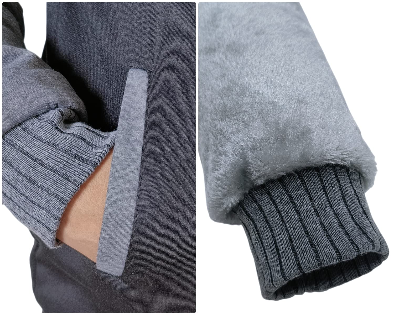 Uomo Felpa con Cappuccio Manica Lunga Felpe con Cappuccio Vello Foderato Hoodies con Cerniera Cappotto Giacca Inverno Caldo