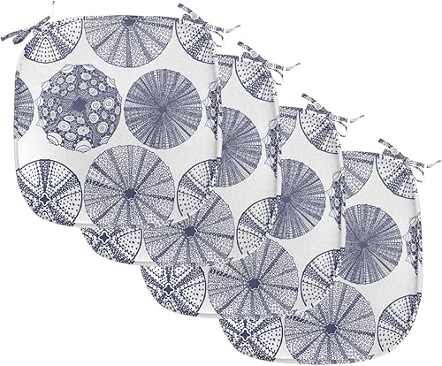 Miniatura 26 de Lunarable Adventure - Cojín de asiento para silla, mapa del mundo en tono retro y descubrimiento de barcos piratas con símbolos náuticos de viaje,