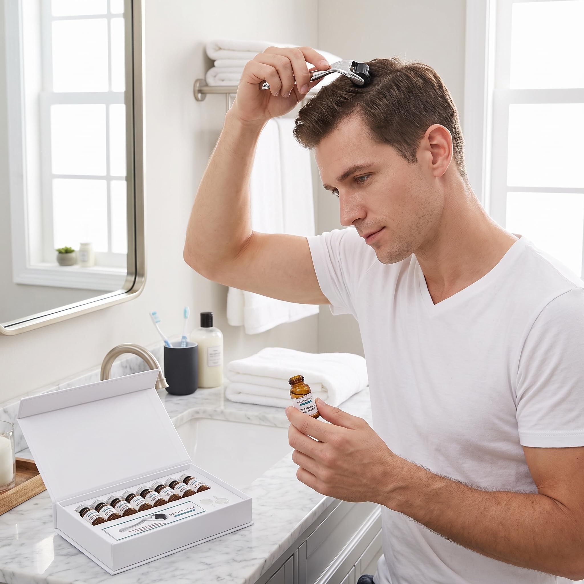 Hair Complex zestaw serum do skóry głowy – zaawansowane dostarczanie peptydów i minerałów dla gęstszych, pełniejszych włosów – odżywcza pielęgnacja skóry głowy z precyzyjną pipetą