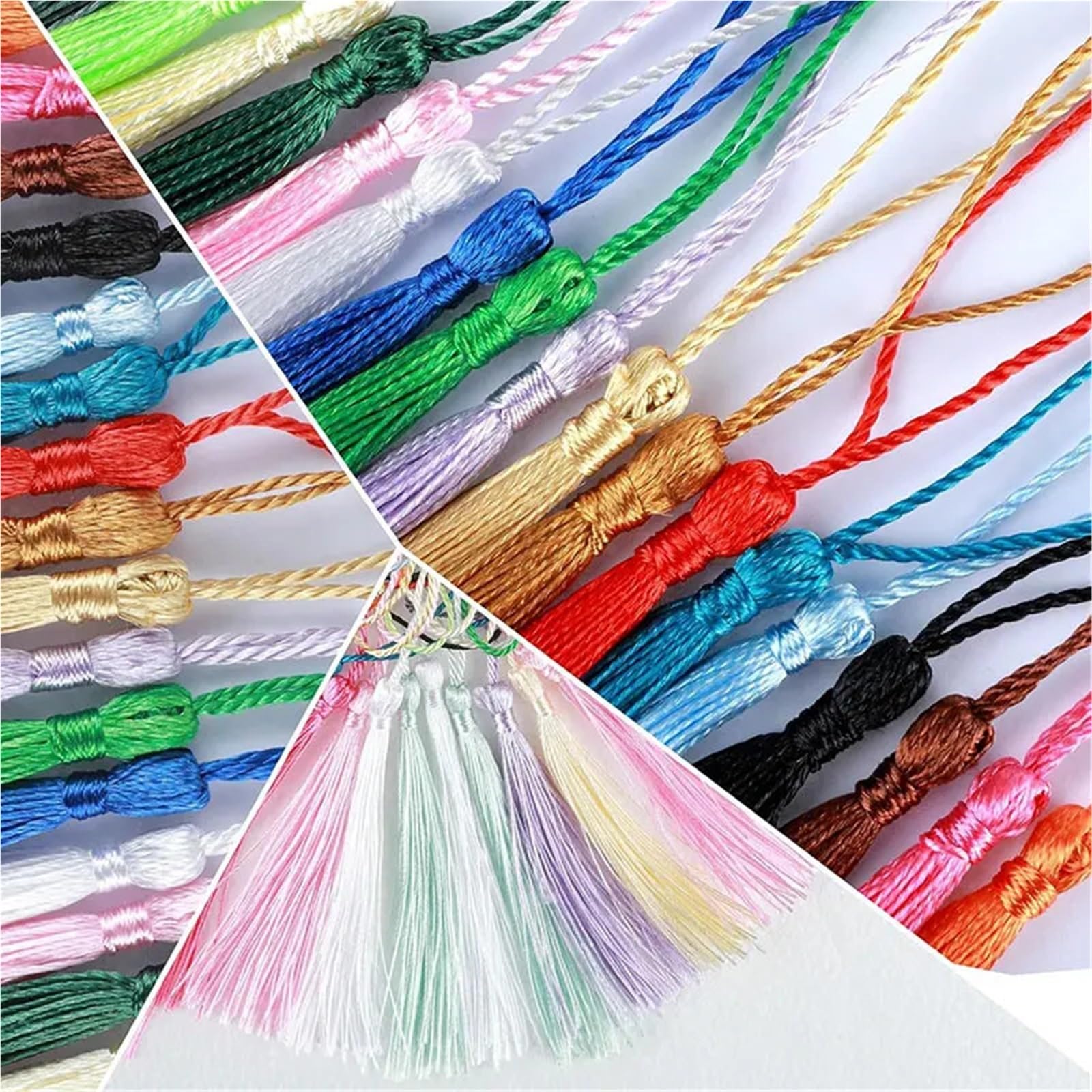 Mini nappe, 500 nappe in seta da 13 cm, con passante per cordino, fatte a mano, morbide, per la creazione di gioielli, fai da te, artigianato, cucito, accessori per artigianato (34 viola scuro)