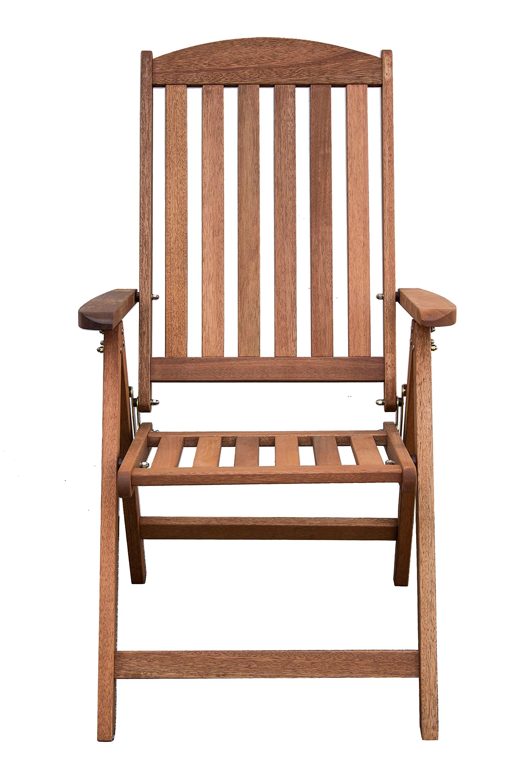 AVANTI TRENDSTORE - Seminara - Sedia pieghevole da giardino o balcone, con schienale reclinabile e braccioli, in legno teak massiccio. Dimensioni LAP 63,5x110x76 cm Anche in set da 2 e 4 sedie.