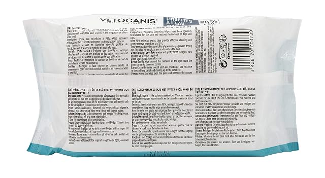 Foto 3 de 6 de Vetocanis - Toallitas Limpiadoras para Perros y Gatos x72 - Toallitas Perros Higiene para Orejas, Ojos y Patas