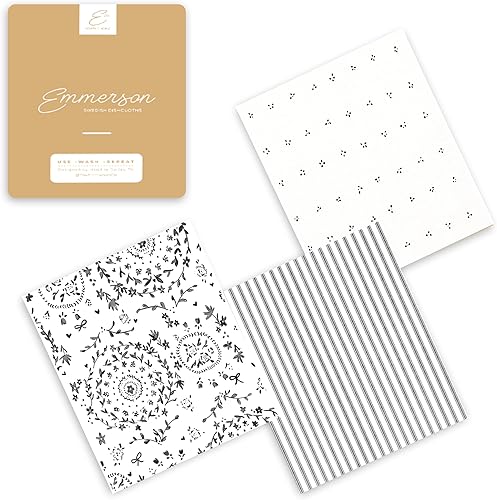 Paquete de 3 paños de limpieza suecos para cocina, reutilizables, altamente absorbentes, de secado rápido, biodegradables, compostables, no rayan,