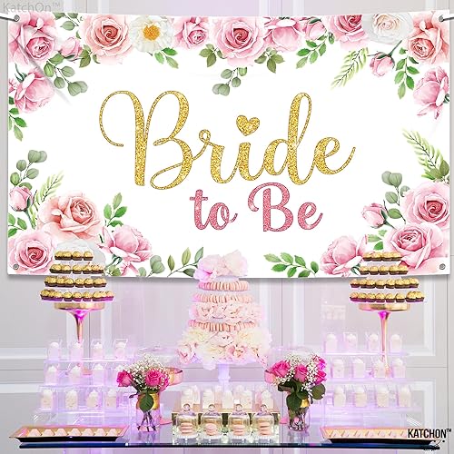 Miniatura 7 de KatchOn, Cartel de novia rosa  Xtragrande 72 x 44 pulgadas  Decoraciones florales de despedida de soltera  Cartel rosa de despedida de soltera