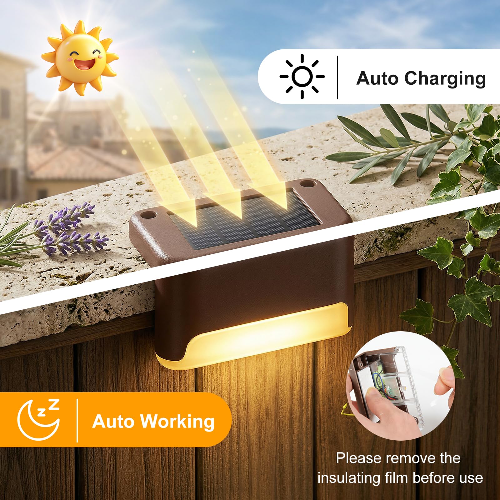 Qoosea Luci Solari da Giardino Esterno, 16 Pezzi Luce Solare Led per Scale Bianco Caldo, Impermeabile Luce Solare Faretto Lampade Solari per Scale Patio Sentieri Giardino Decor