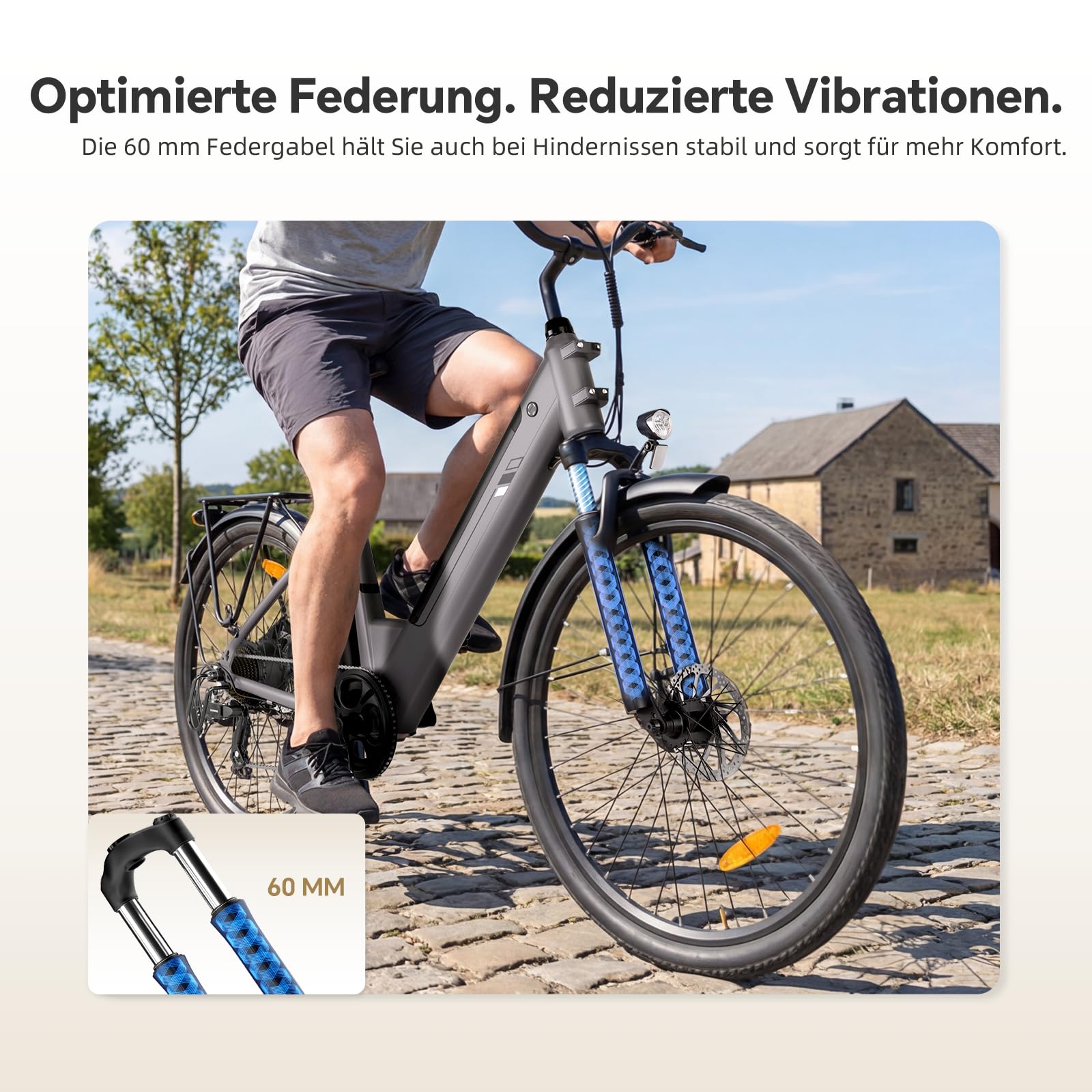 Touroll E-Bike für Erwachsene, 26" City Trekkingrad mit Hydraulischen Scheibenbremsen, 250W Motor, 100km Reichweite, 36V 15,6Ah Akku,7 Gänge, Pedelec E-Citybike für Damen Herren