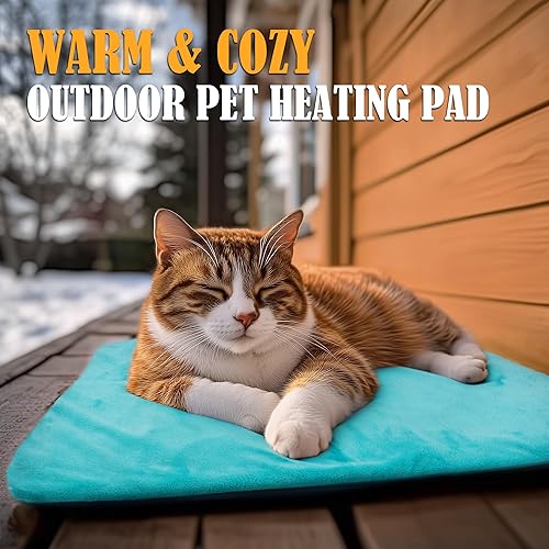 Miniatura 7 de PETNF Almohadilla térmica para mascotas al aire libre para gatos y perros, impermeable, almohadilla térmica eléctrica segura para exteriores, para