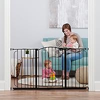 Vista 7 de Regalo Home Accents - Puerta de bebé súper ancha de 35 pulgadas, incluye extensión de 4 pulgadas, 8 pulgadas y 12 pulgadas, 4 paquetes de soportes a