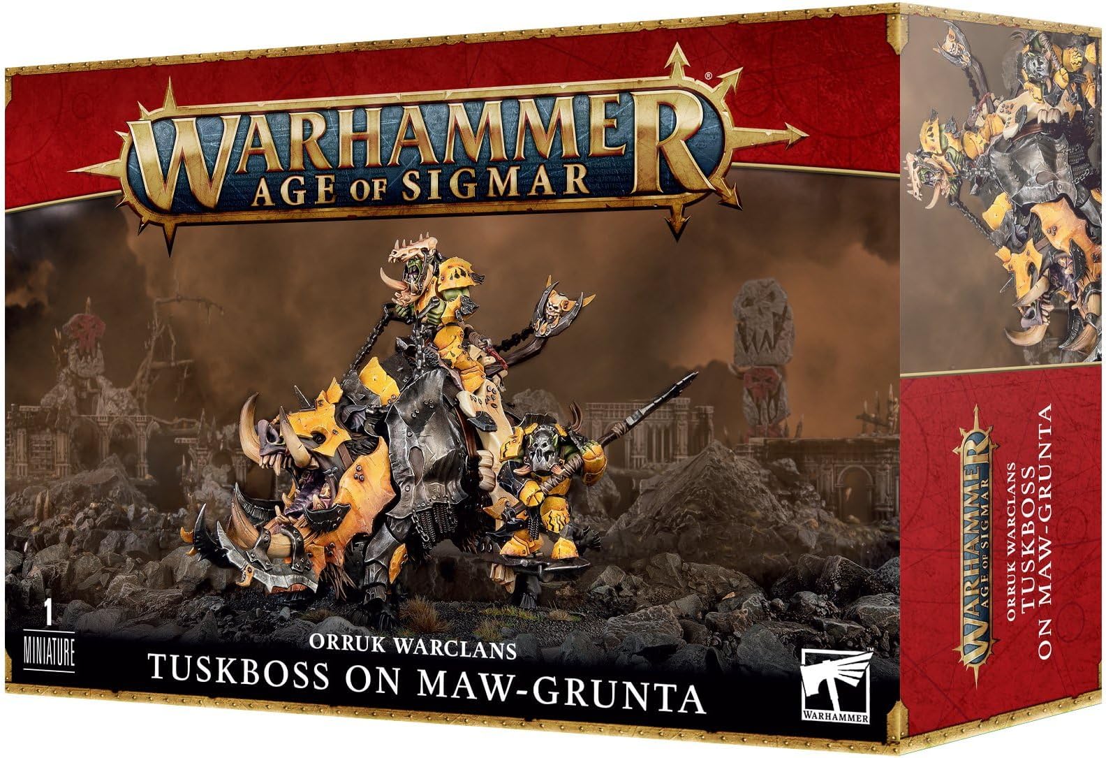 Games Workshop - Age of Sigmar - Orruk Warclans: Tuskboss On Maw-Grunta, Black