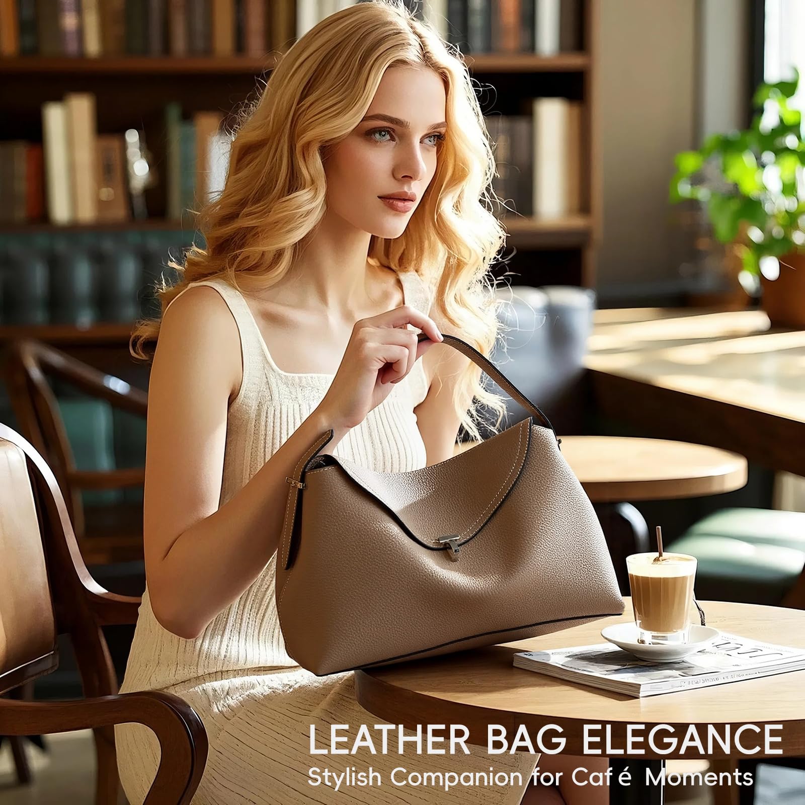 Condition photo showing New/Like New for leather crossbody bag for women, multiple compartments for everyday & travel