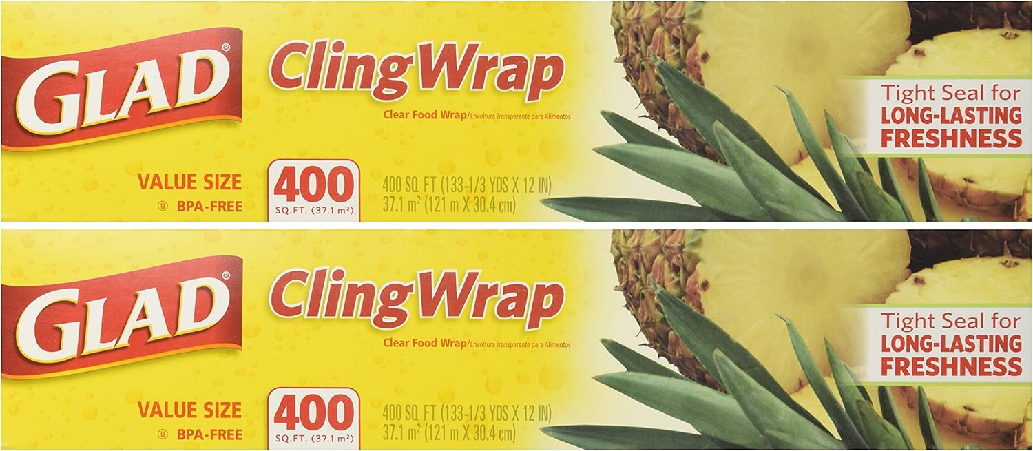 Glad Cling Plastic Wrap, 400-sq ft Roll 2 Pack by Glad : Amazon.com.be ...