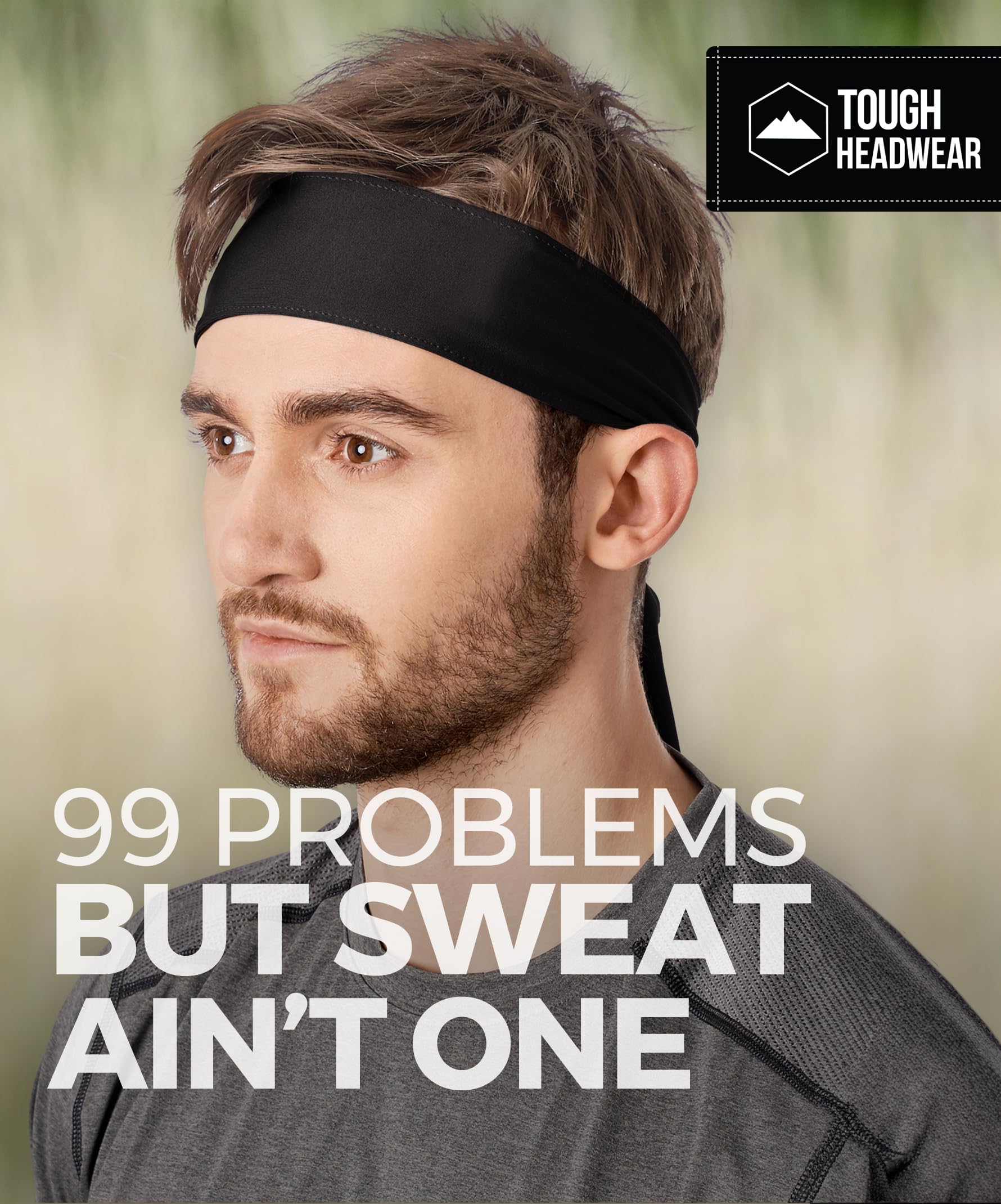 Tough Headwear Fascia per capelli da uomo, per sport, corsa, calcio, allenamento