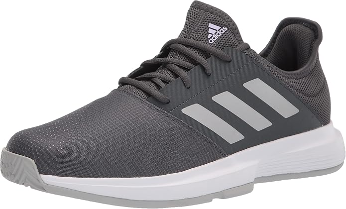 Adidas women's gamecourt tennis shoes footwear white and silver metallic Clearance