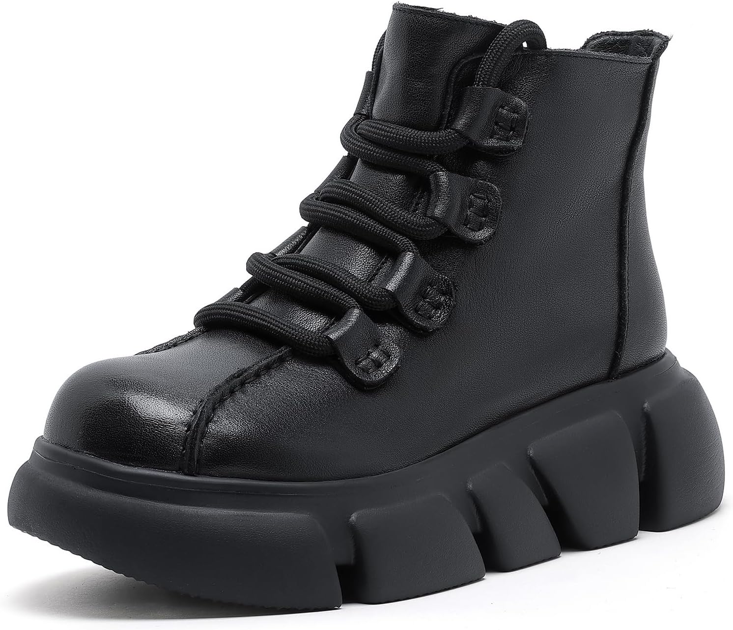 Drikler Women's Ankle Boots Comfortable Platform Lace-Up City Hiker Wedge Booties