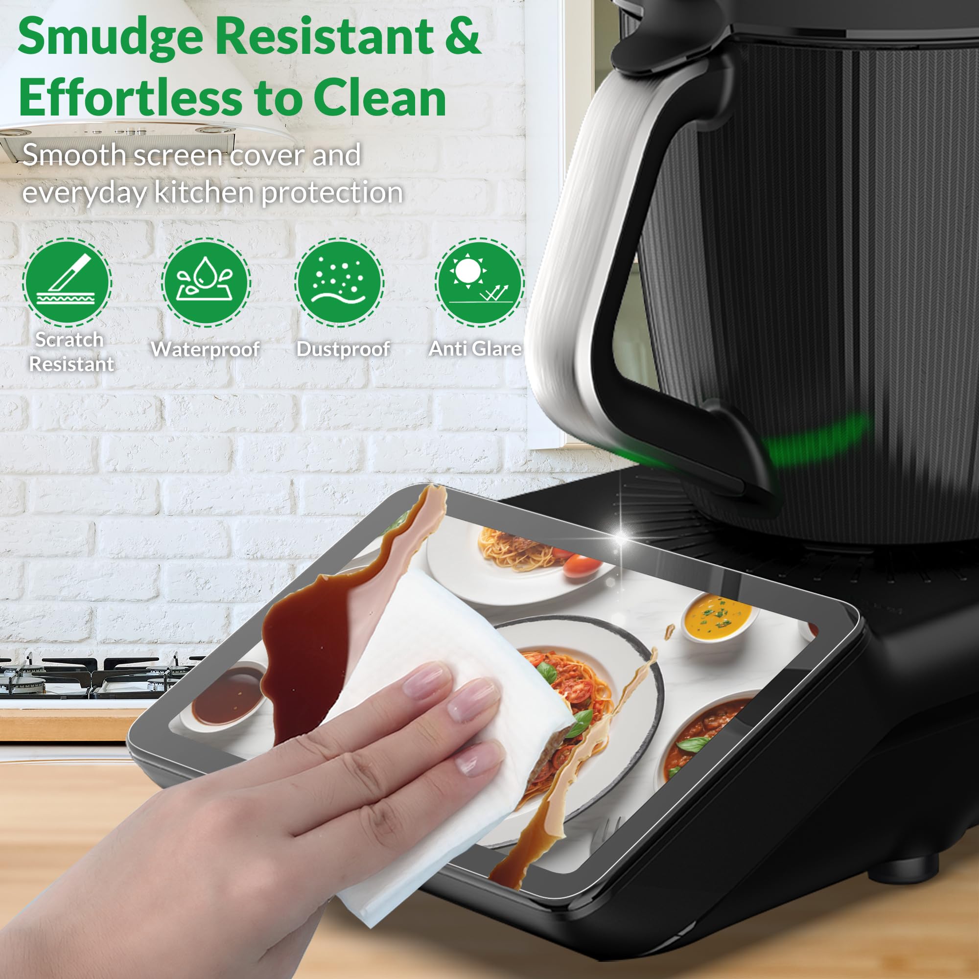 Szkło ochronne na ekran do Thermomix TM7 1 szt. szkło hartowane 9H ultra przezroczyste / odporne na zarysowania / ochrona przed odciskami palców / montaż bez pęcherzyków powietrza, idealnie dopasowane