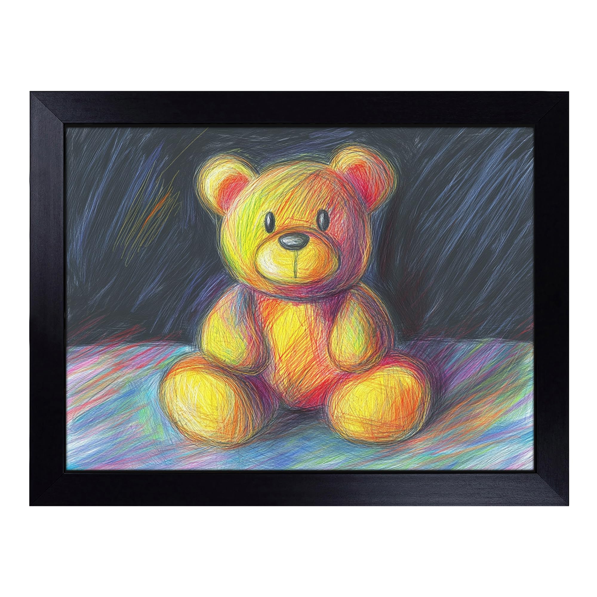 Teddy Bear Crayon | Lap Tray with Padded Cushion, Portable Surface with Bean Bag Base, Perfect Surface for Working, Crafting, TV Eating and Laptop Use