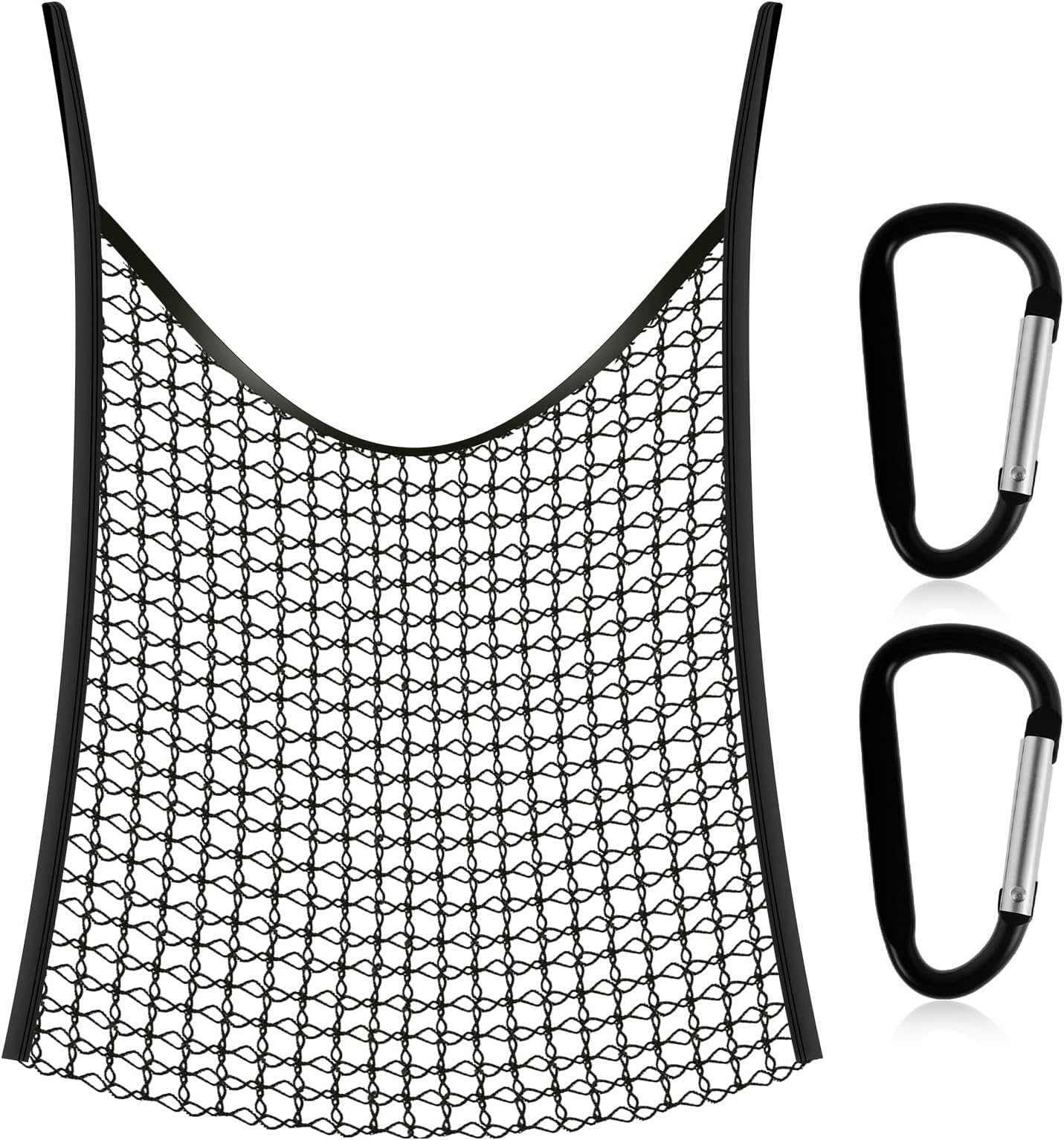 Slow Feed Hay Net, Large Capacity Soft Slow Feed Hay Bag with 2 Hooks Knotless Hay Feeder, Multifunctional Hanging Hay Feeder Bag, Full Day Feeding Horses Goat Stall Trailer, 31.5" x 35.1"