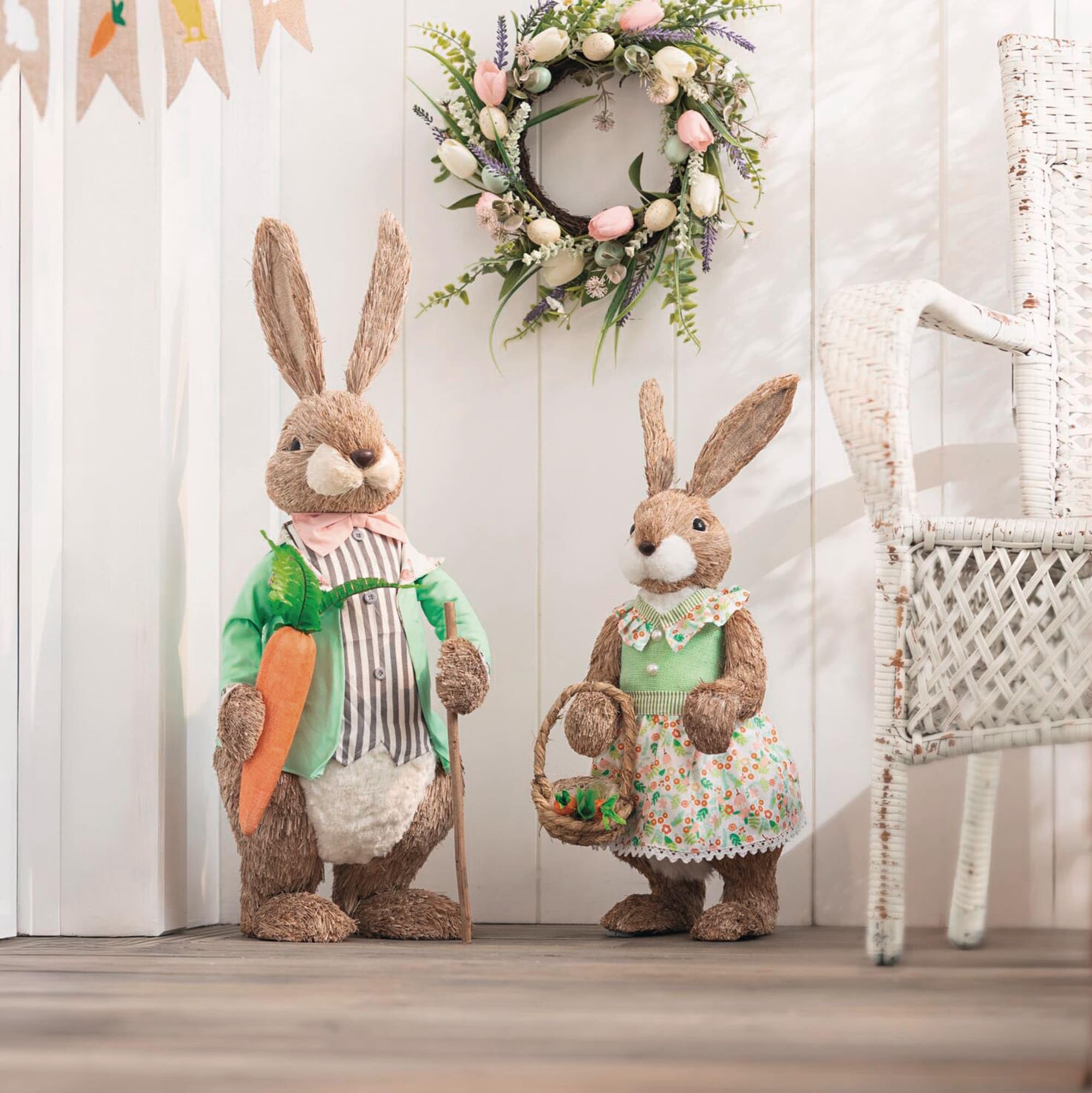 Dekoleidenschaft große Dekofigur Frau Hase 60 cm hoch, Osterhase, Osterdeko, Hasendeko