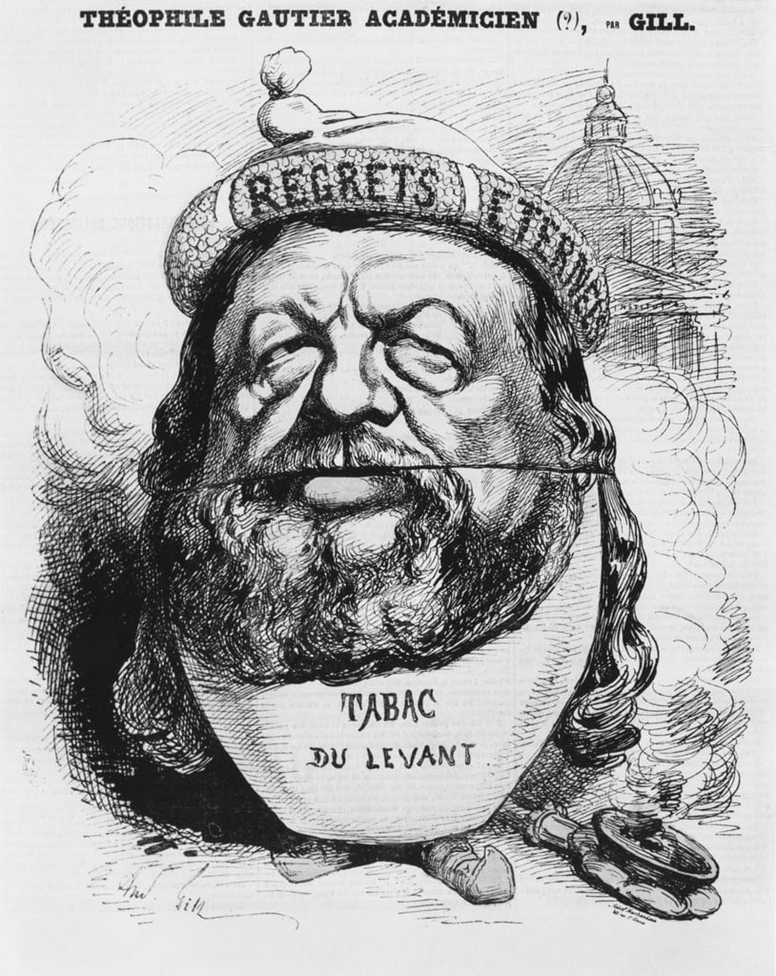 ARTXLXXBN Famous Print Painting Colorful Art Print Caricature of Theophile Gautier As an Academician by Andre Gill Canvas Art Decorations for Home Decor 60x90cm