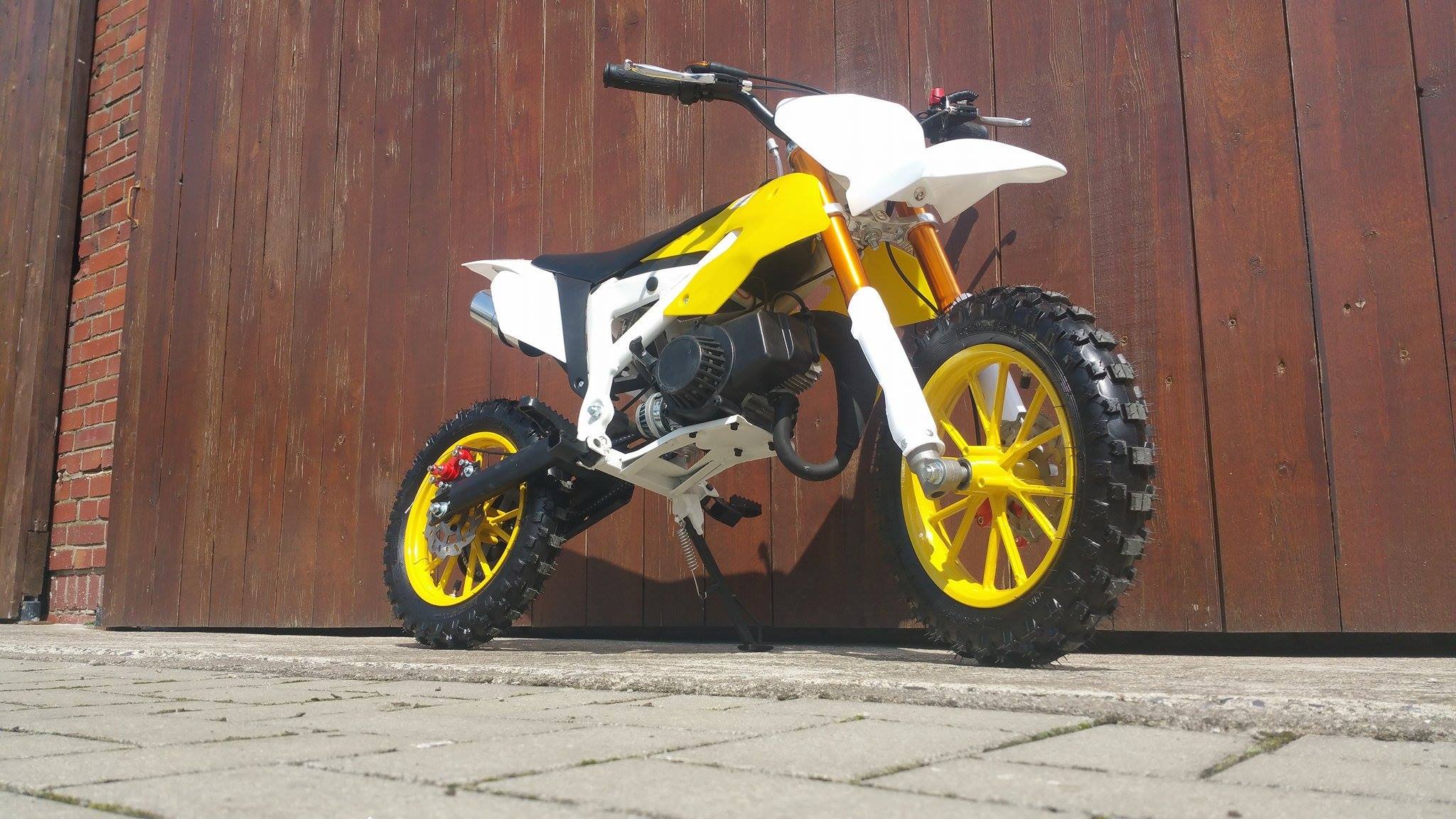 Pocketbike Crossbike Dirtbike 49cc 2 Takt RV-Racing Kinder Motorrad Gelb