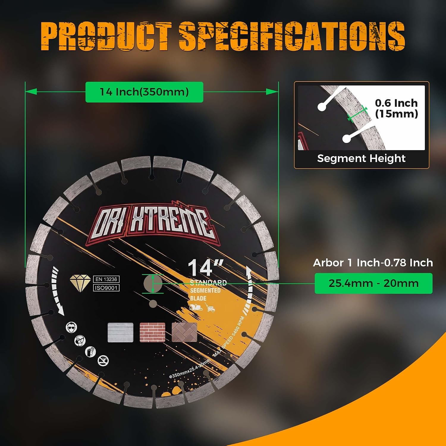 14 Inch Diamond Concrete Saw Blade, General Purpose Blade photo 2