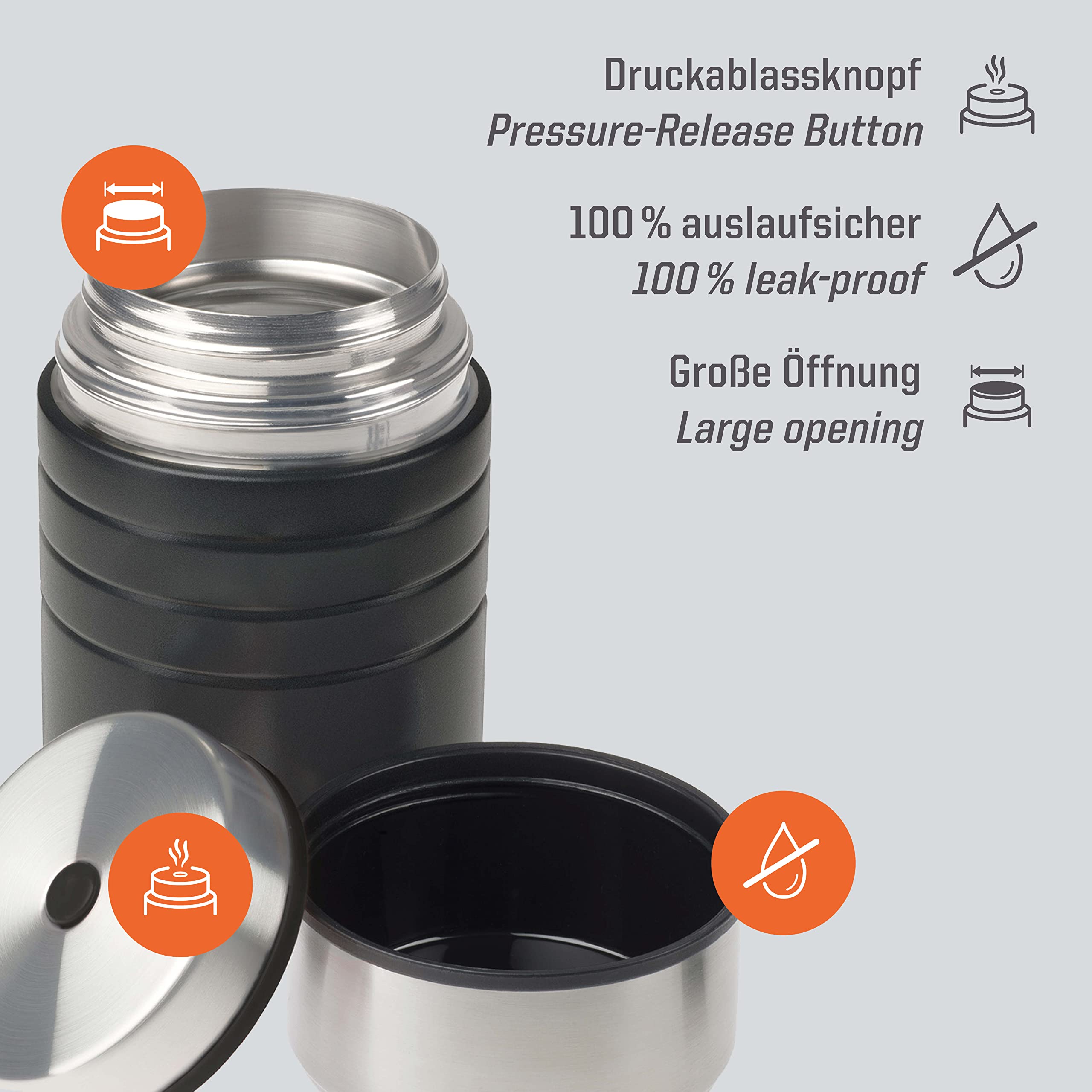 Esbit FJ1000TL-BK Thermal Container, Black, 1000 ml