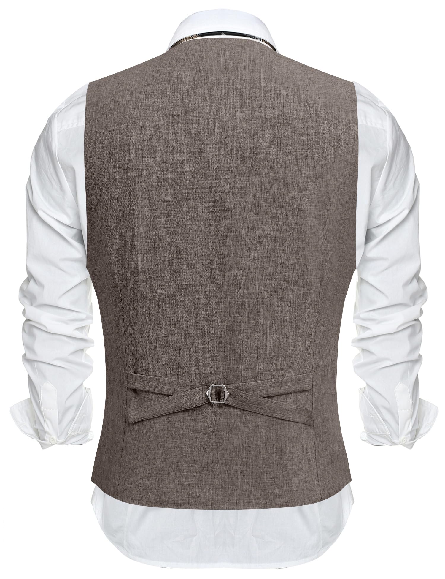 COOFANDY Men's Suit Vest V-Neck Casual Business Vests Lightweight Slim Fit Formal Dress Waistcoat for Wedding Party