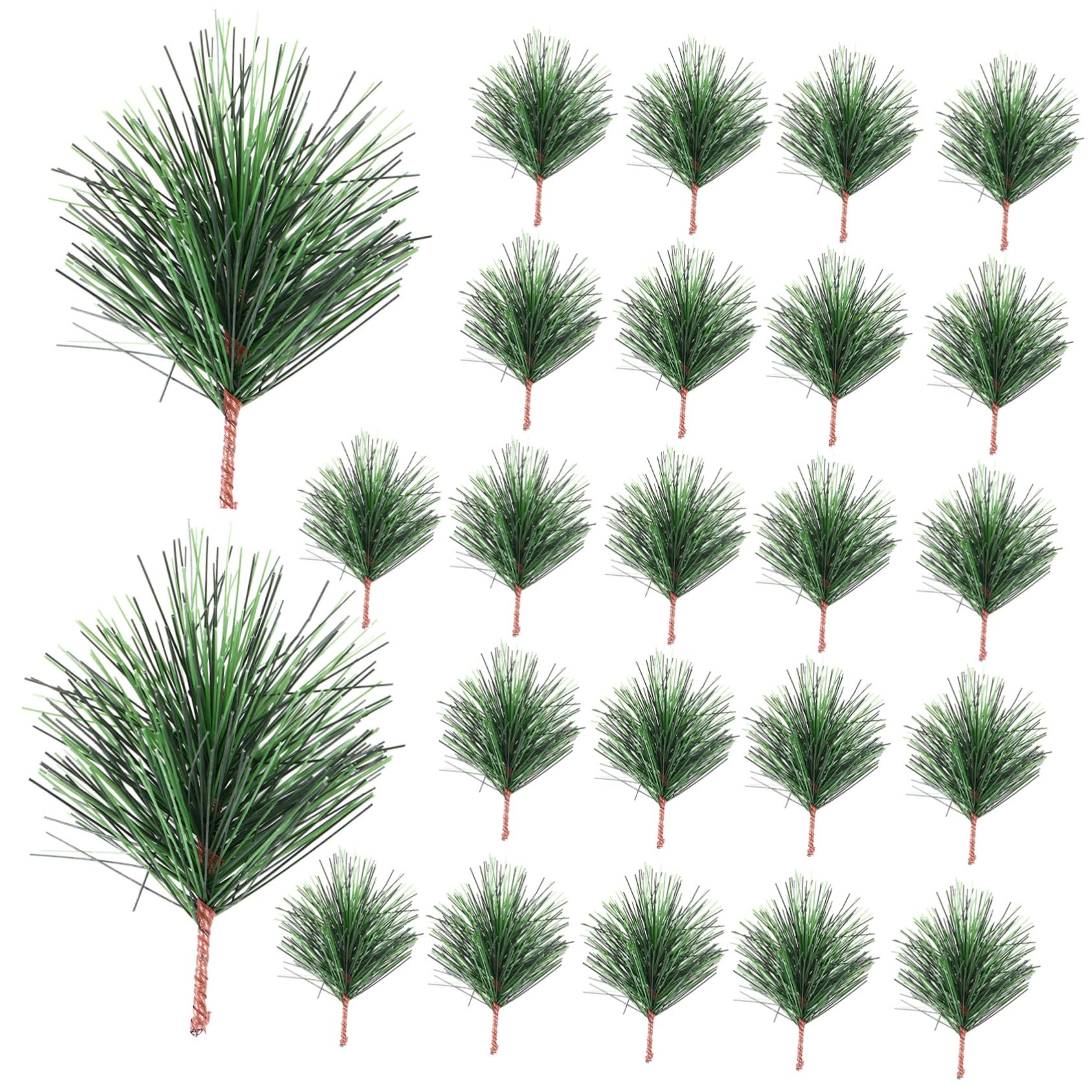PRETYZOOM 24Pcs Lifelike Artificial Christmas Pine Branches for Tree Wreath Decoration Faux Pine Picks for Holiday Crafts Home Decor Photography Props
