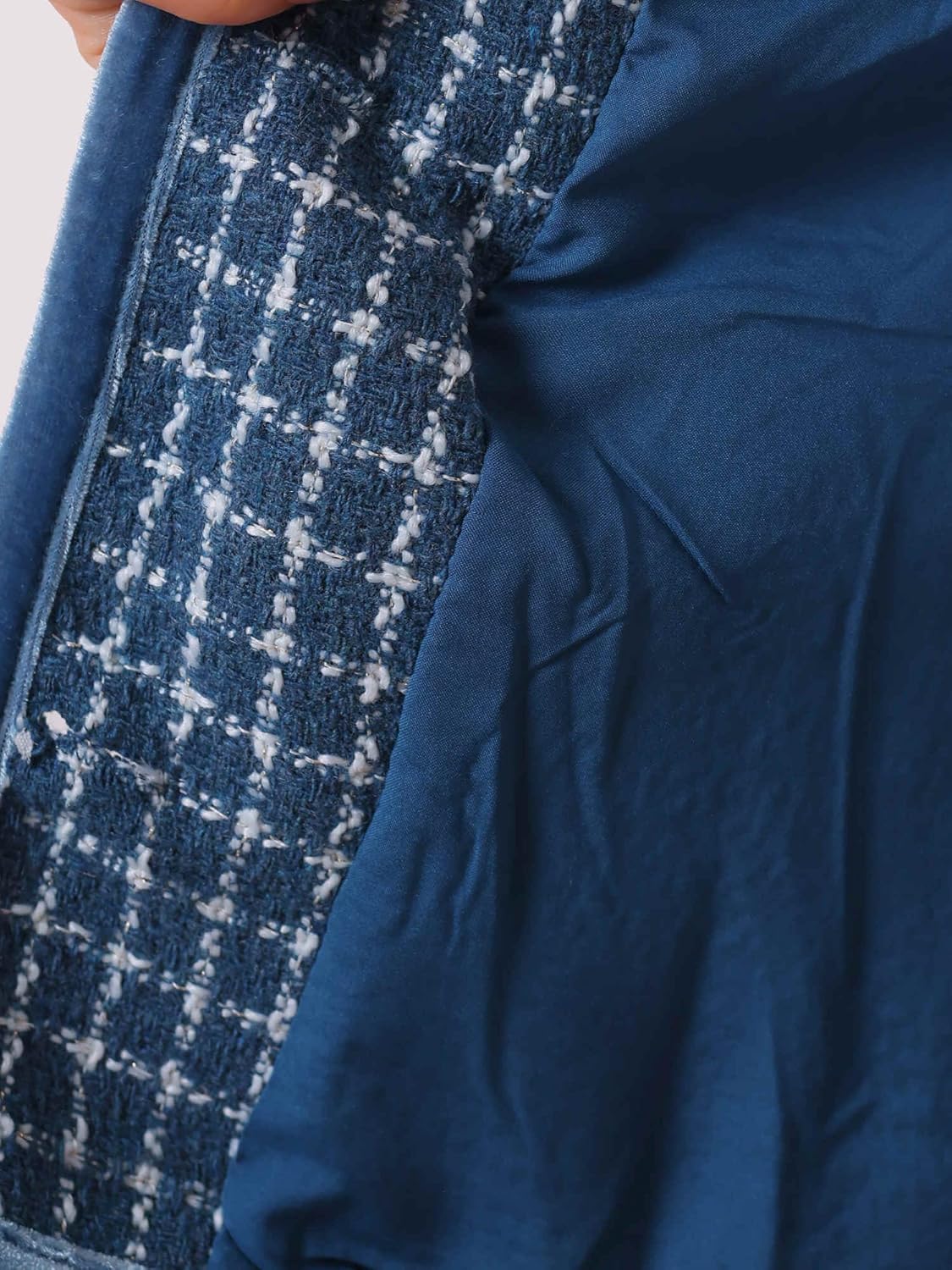 Allegra K Business Suit Set for Women's 2 Piece Outfits Plaid Tweed Easter Short Blazer Jacket and Skirt Sets - Image 5