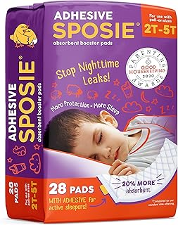 Sposie with Adhesive, Stops Overnight Diaper leaks, Extra Nighttime Protection for Heavy Wetters, Potty Training, and Acti...