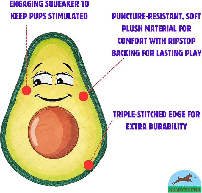 Juguete para perros Mordible y Sonoro Aguacate Grande Duradero miniatura 3
