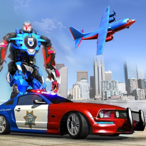 Policía Robot Avión Transporte Guerra Lucha