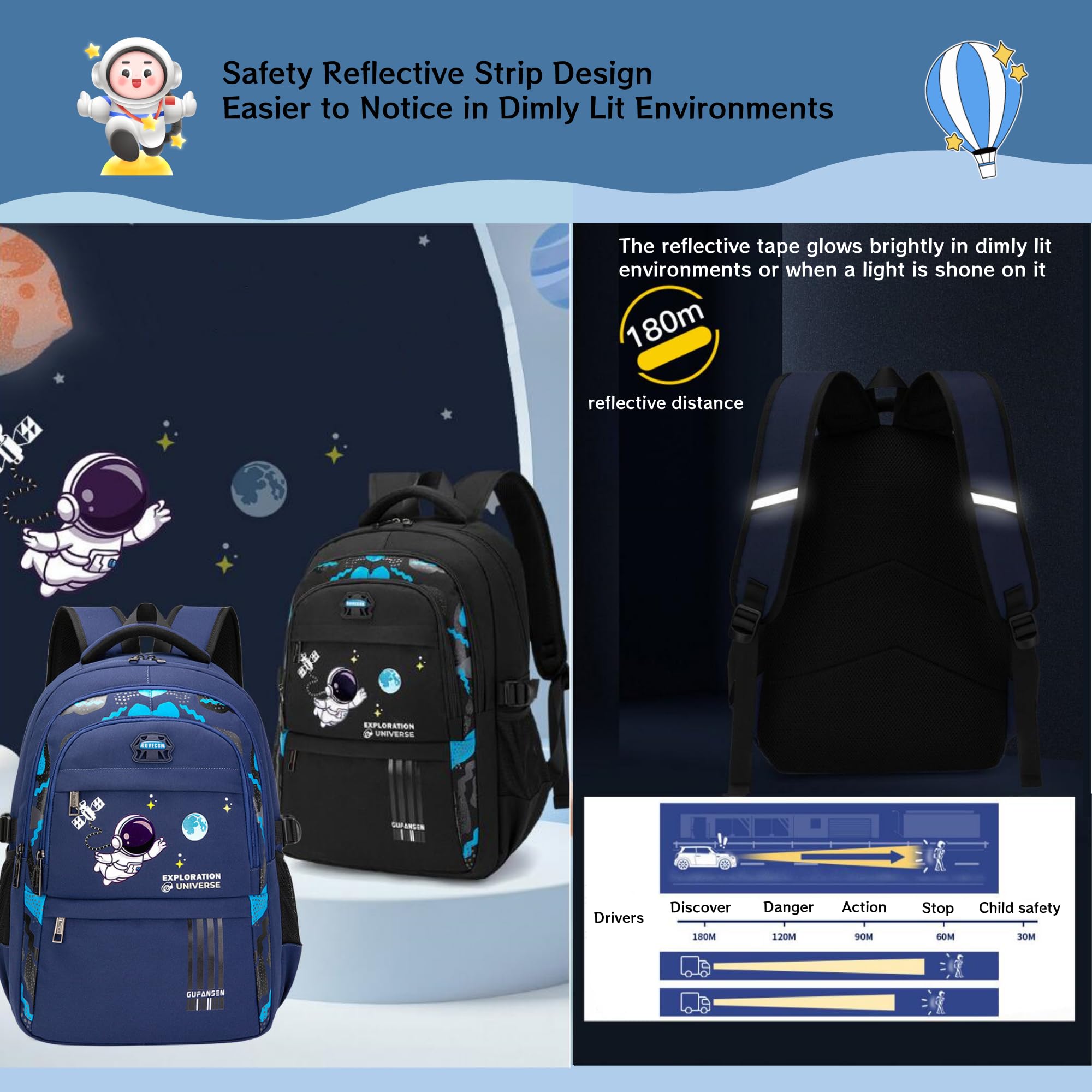 MITOWERMI Bagaż — dla dzieci Unisex-dziecko Backpack for Boys (1 w zestawie)