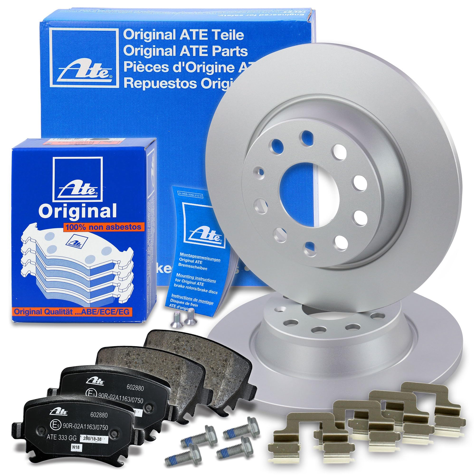 R1 Concepts Bremsen-Set Hinten – Keramik-Bremsbeläge & Gebohrte/schlitzige Rotoren, Inkl. Hardware-Kit