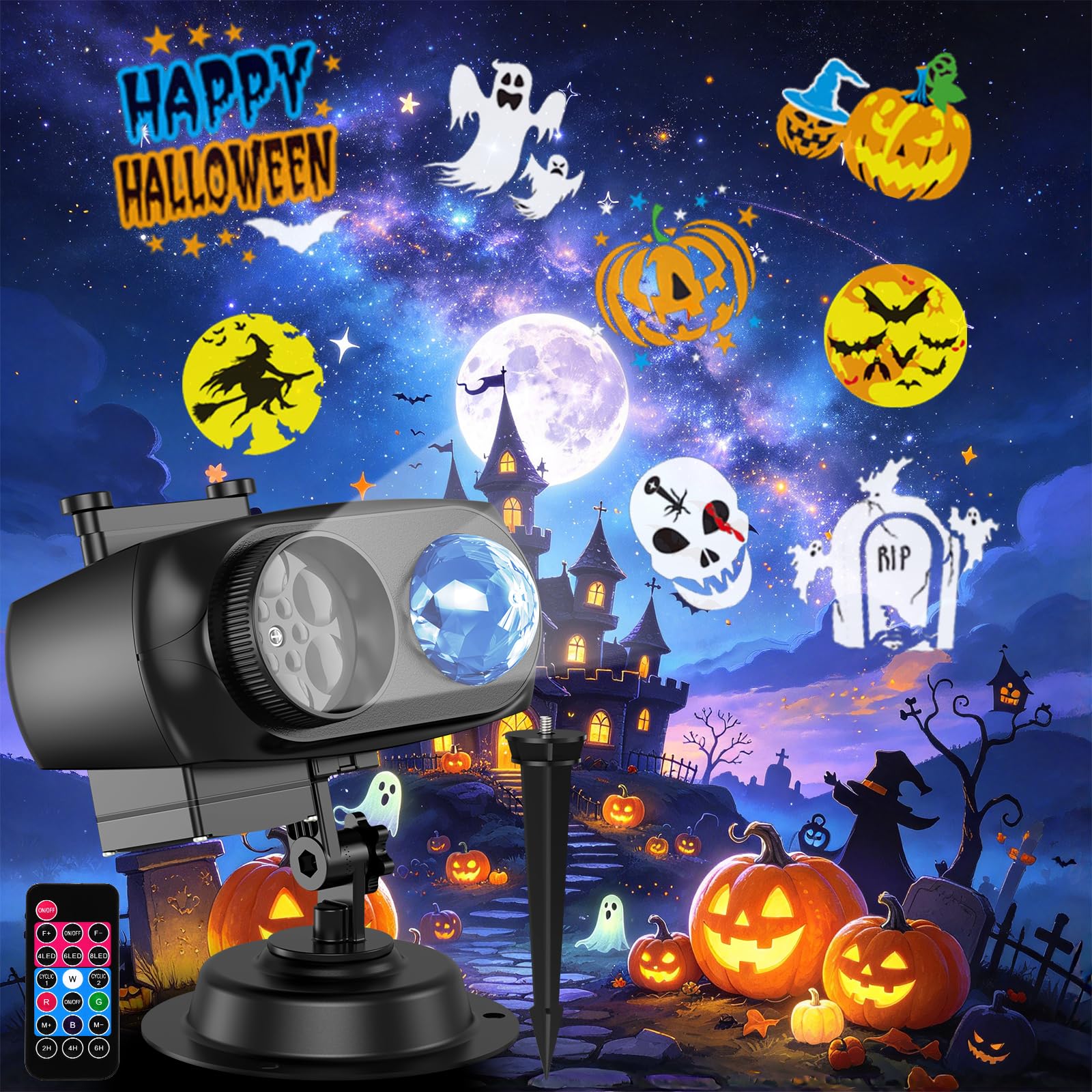 Proyector Navidad Exterior — Luces Proyector Halloween Navidad