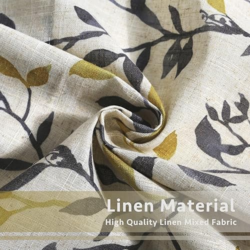 Miniatura 3 de Inselnwald Cenefa de cocina de lino con hojas de árbol, cenefa de cortina pequeña para ventana de baño, comedor, sala de estar, 54 x 18 pulgadas,