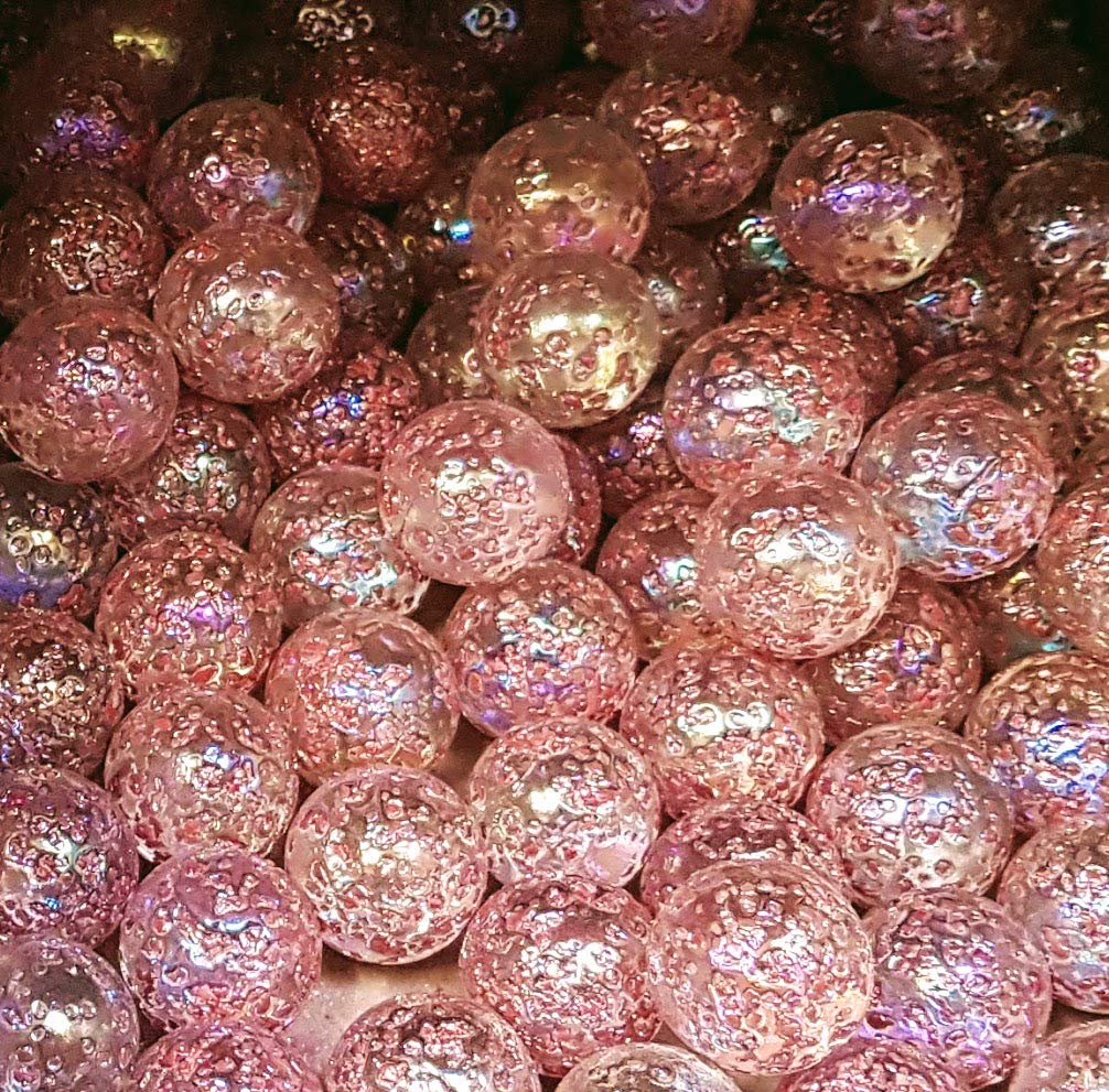 Bille Pépite 14 mm - Bille en Verre Recouvert d'Éclats Rouge